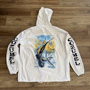 Vintage Cozumel Mexico Art Fish Zip Up Hoodie